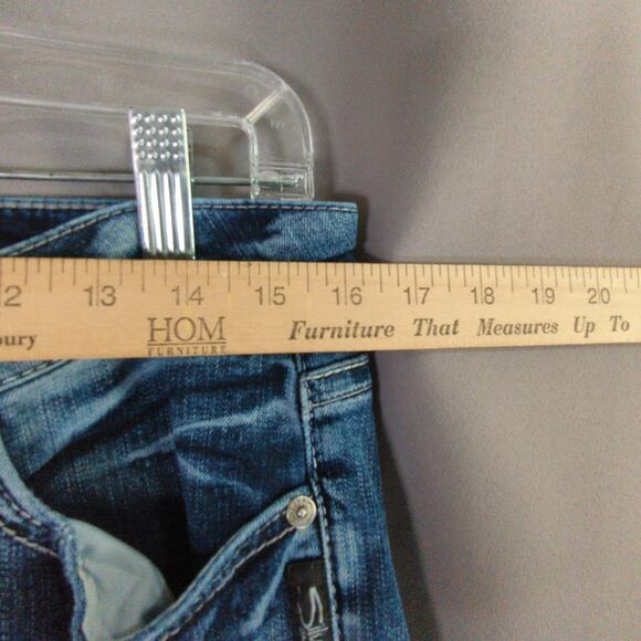 Silver Jeans Womens 30 Blue Elyse Capri Stretch Distressed - Picture 5 of 10